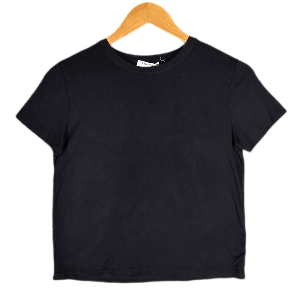 BABATON WOMEN'S LUXE RAYON STRETCH SHORT‑SLEEVE TOP – BLACK – SIZE SMALL